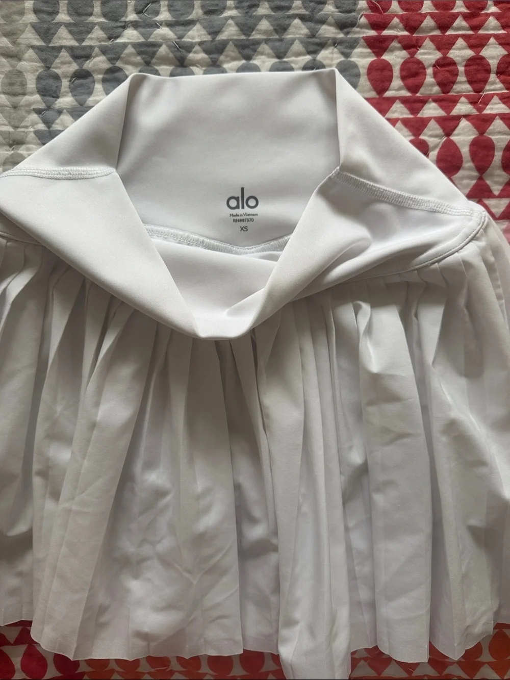 ALO Grand Slam Tennis White Pleated  Skirt